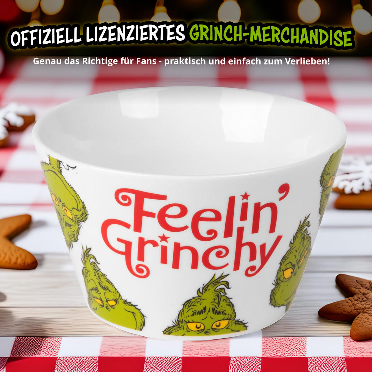 MÜSLISCHALE The Grinch Weiß 500 ml - Weiß, Keramik (14cm) - United Labels