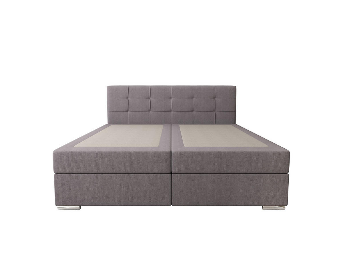 BOXBETT ZILANO 1 mit Matratze H3 und Topper 140x200 Cosmic 160 - Hellgrau, Holz/Textil (140/200cm) - Bedante