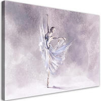 WANDBILD ballerina pirouet - Silberfarben, Textil (60/40cm) - Feeby