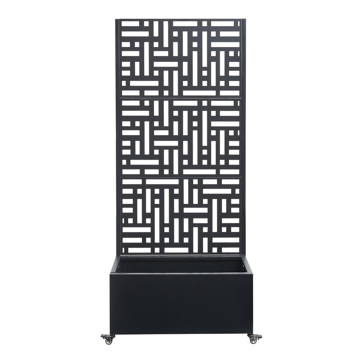 BLUMENKASTEN mit Trennwand Bernalda - Schwarz, Metall (82/190/38cm) - casa.pro