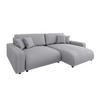ECKSOFA Emma Hellgrau Cord - Ottomane rechts - Hellgrau, Textil (234/170cm) - S-Style Möbel