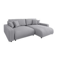 ECKSOFA Emma Hellgrau Cord - Ottomane rechts - Hellgrau, Textil (234/170cm) - S-Style Möbel