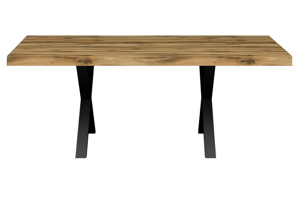 ESSTISCH Elgin 4 175x80x100 Metall+Holzwerkstoff Schwarz/Plankeneiche - Alteiche/Schwarz, Holzwerkstoff (175/100/80cm) - 58aufmkessel