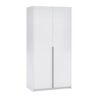 ŠATNÍ SKŘÍŇ S OTOČNÝMI DVEŘMI AMARA, 100/204/58 cm 2dveřová, bílá - bílá, kompozitní dřevo (100/204/58cm) - MASSENO