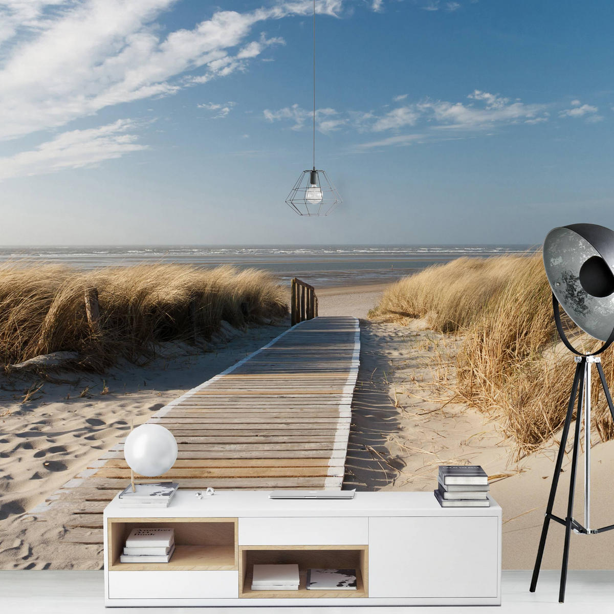 FOTOTAPETE Ostsee Strand 240/240 cm - Eichefarben, Papier (240/240cm) - Bilderwelten
