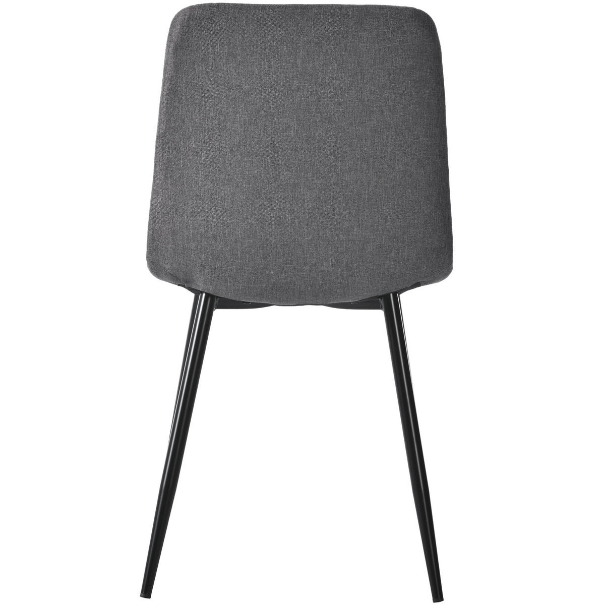 ESSZIMMERSTUHL 4-Tlg Dunkelgrau, Twill Leinen, Metallbeine - Grau, Naturmaterialien (45/86/40cm) - FLIEKS