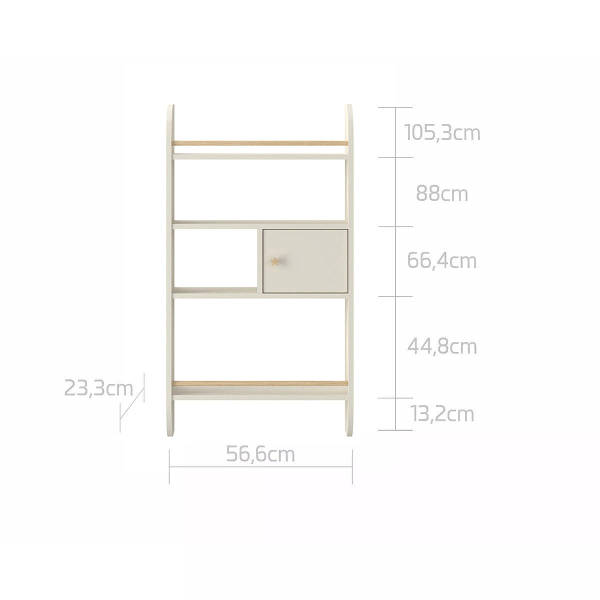 POLICA ZIDNA Rainbow Kašmir - boje kašmira, drvni materijal (57/105/23cm) - Petits-meubles