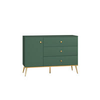 SIDEBOARD FORT Grün, Gold 120x40x85 cm - Goldfarben/Grün, Holzwerkstoff (120/85/40cm) - FURNLUX