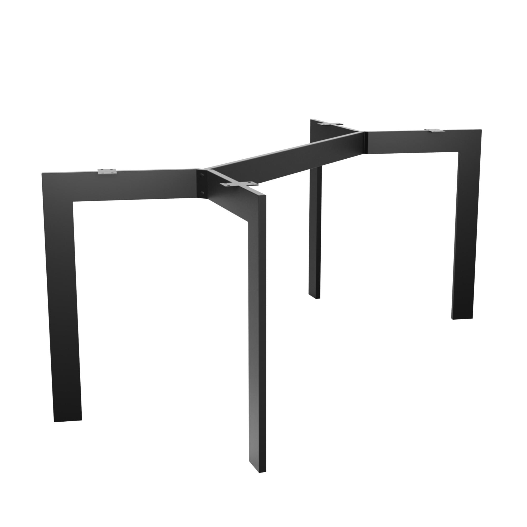 TISCHBEINE Barax Metall Schwarz 190/70/72 cm - Schwarz, Metall (70/72/190cm) - Metalo Pro