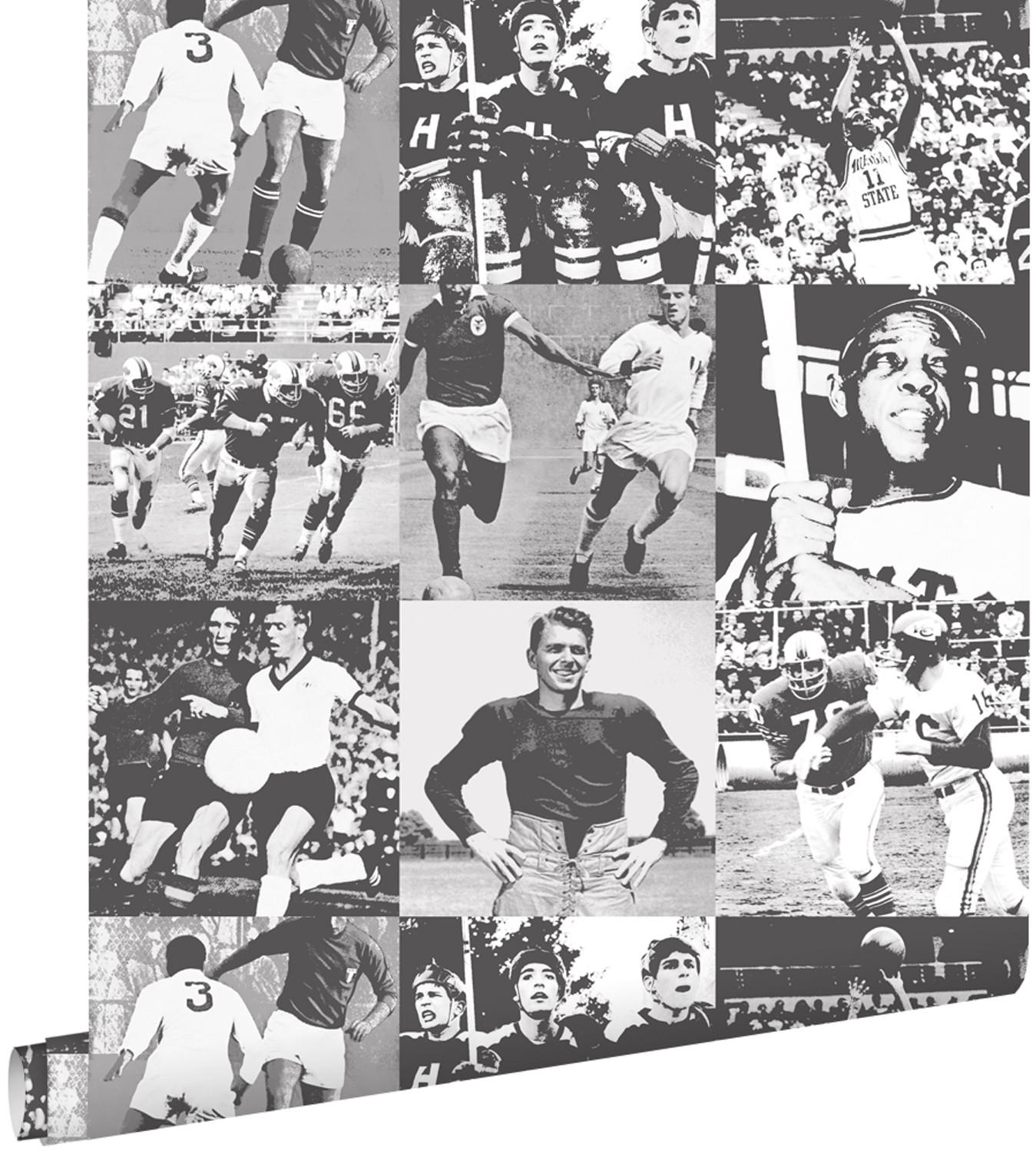 TAPETE Sportlegenden 53 cm x 10.05 m - Schwarz, Papier (53/0.1cm) - ESTAhome