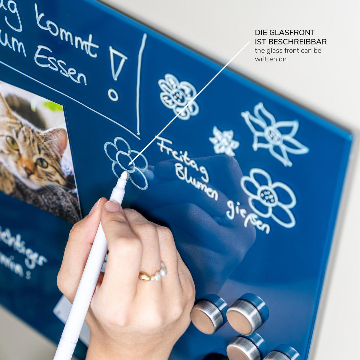 MAGNETTAFEL, blau - Blau, Metall (35/35/0.45cm) - bremermann