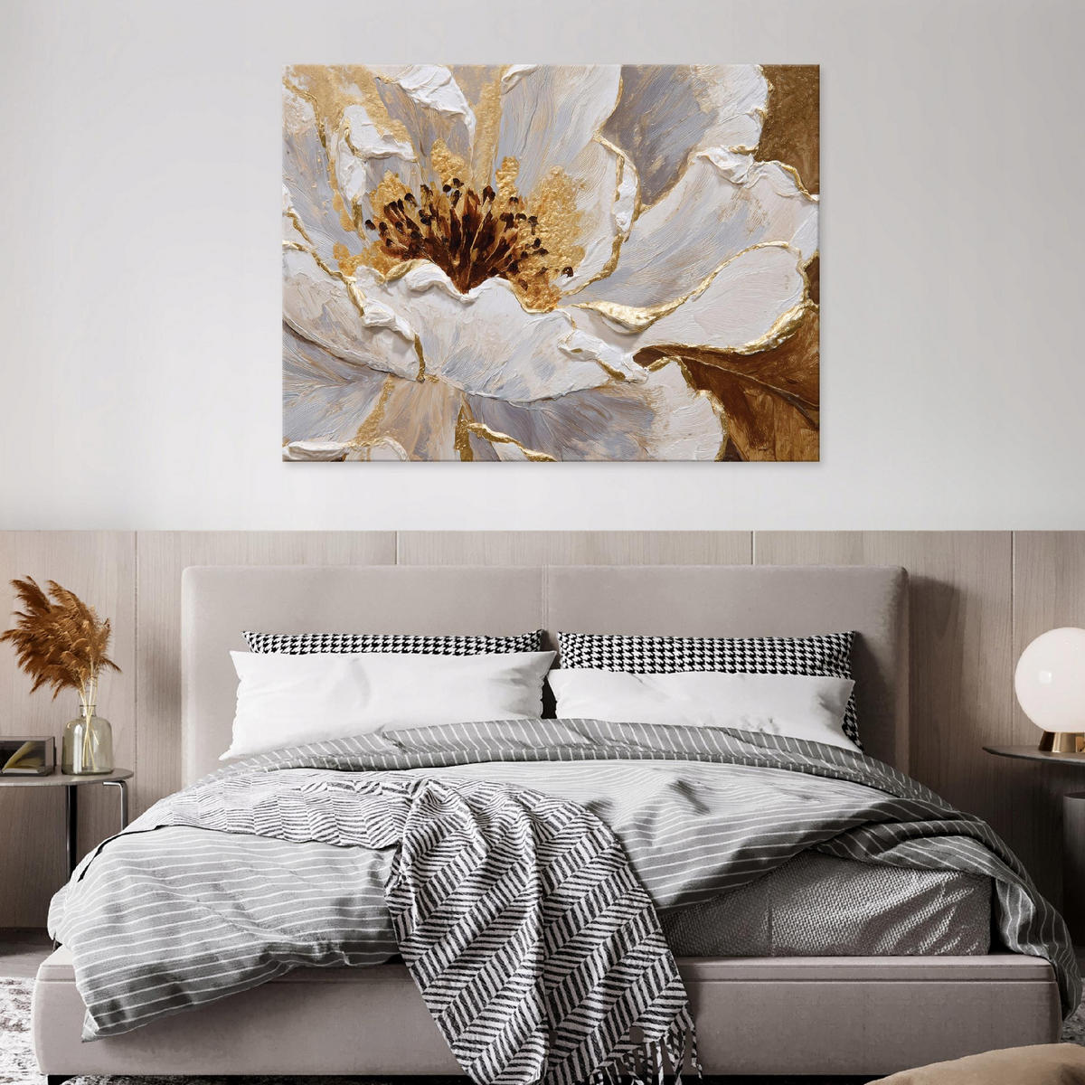 LEINWANDBILD Blumen Glanz Braun 100x70 cm - Multicolor, Holzwerkstoff (100/70cm) - Wallarena