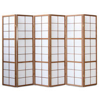 PARAVENT 6-tlg. 264/175 cm Braun Shoji - Braun, Holz (264/175/2cm) - Homestyle4u