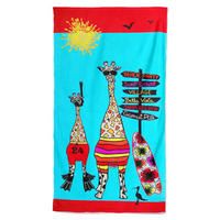 MIKROFASER-STRANDTUCH Kind Girafe - Blau, Textil (70/140cm) - LE COMPTOIR DE LA PLAGE