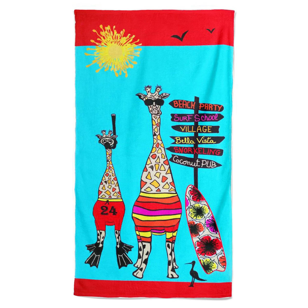 MIKROFASER-STRANDTUCH Kind Girafe - Blau, Textil (70/140cm) - LE COMPTOIR DE LA PLAGE
