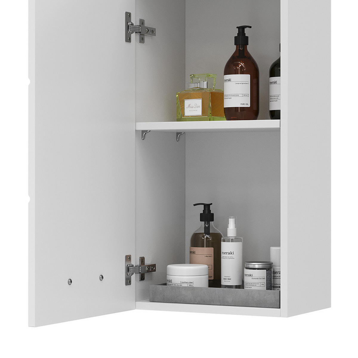 BADSCHRANK Luna Weiß 37 x 77 cm - Weiß, Holzwerkstoff (37/77/24.6cm) - Vicco