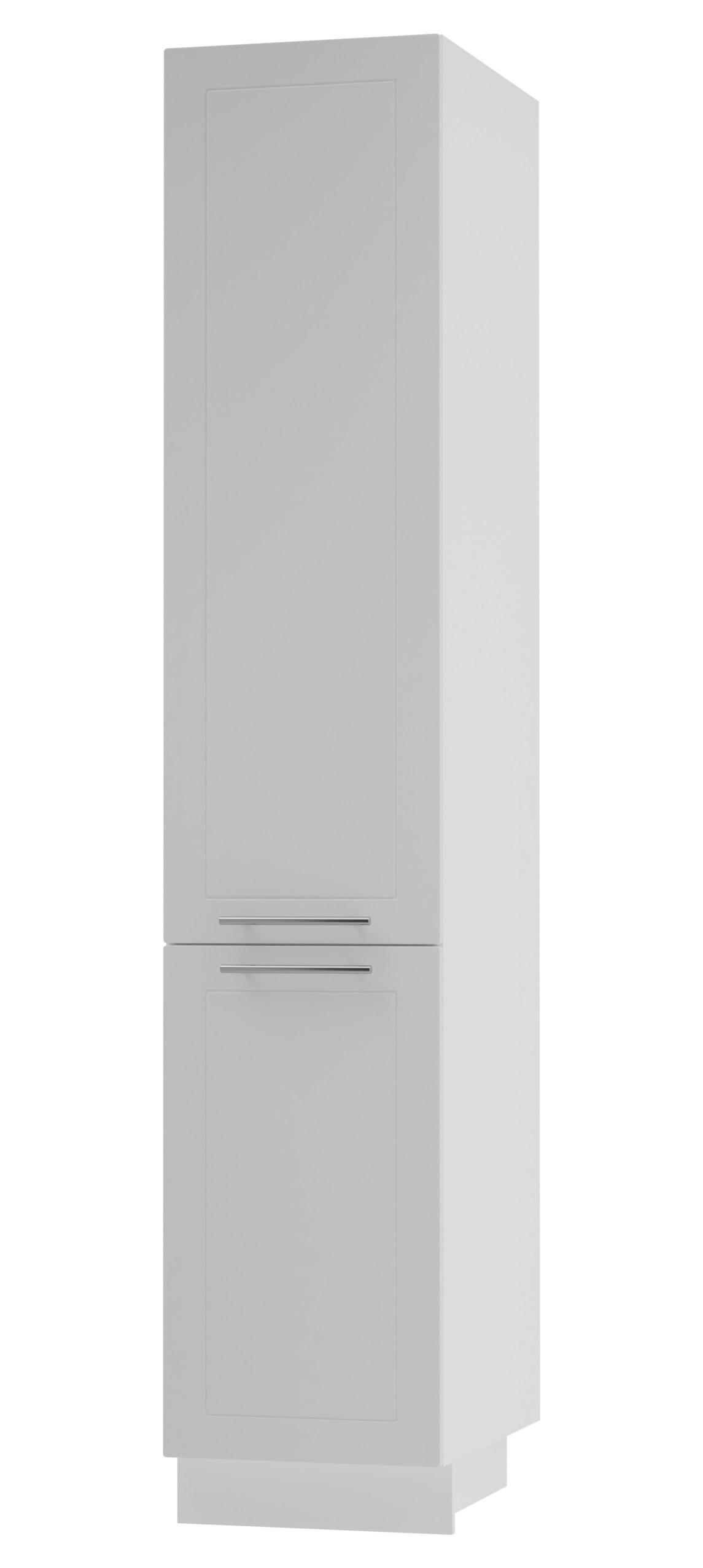 APOTHEKERSCHRANK Kvantum 2D14K/40/kargo Weiß Matt / Weiß Matt 40 / 59 / 207cm - Weiß, Holz/Holzwerkstoff (40/207/59cm) - Feldmann-Wohnen