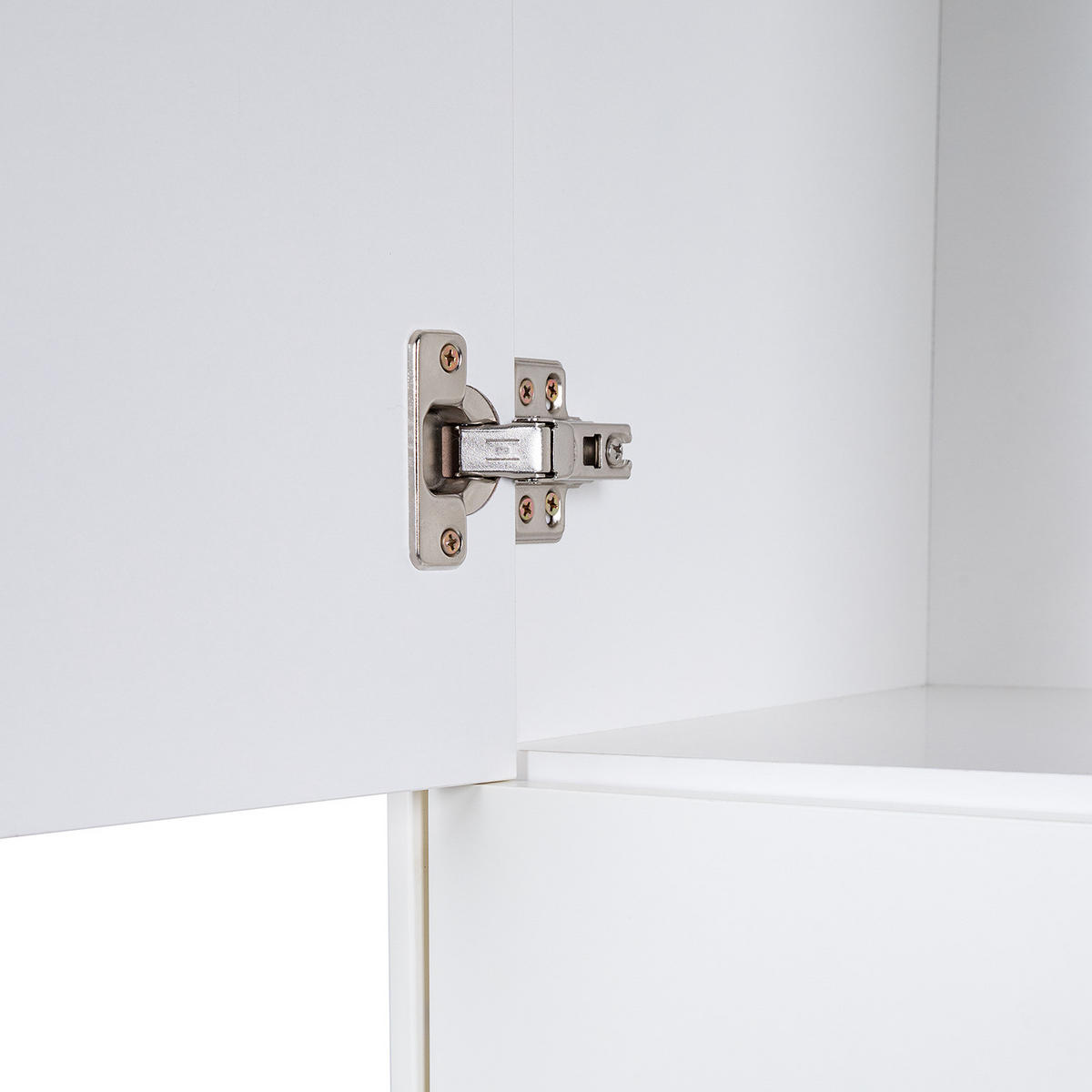 HOCHSCHRANK - Eiche teilmassiv - Weiß, Holzwerkstoff (40/195/32cm) - home24