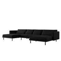WOHNLANDSCHAFT Agada In Verita - Schwarz, Holzwerkstoff/Textil (391/83/174cm) - Fun Möbel