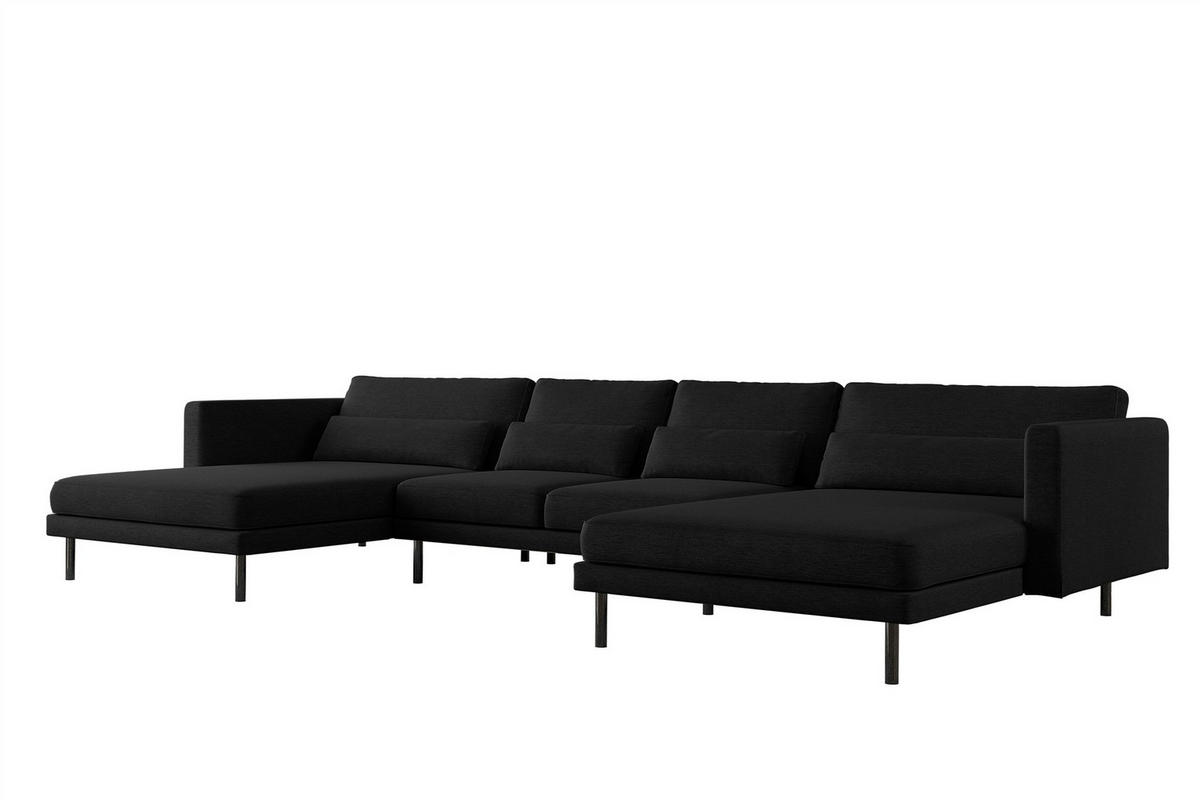 WOHNLANDSCHAFT Agada In Verita - Schwarz, Holzwerkstoff/Textil (391/83/174cm) - Fun Möbel