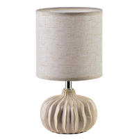TISCHLAMPE Dunkelgrau 13/13/24 cm Keramik - Beige, Keramik (10/14/28.5cm) - Mondex