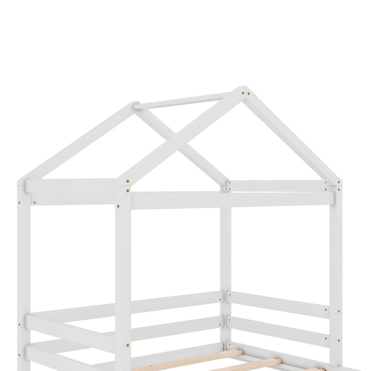 HAUSBETT 140/200 cm DE-03148, in Weiß - Weiß, Holz/Holzwerkstoff (140/200cm) - ComfortXL