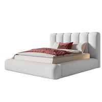 BETT 140x200 - Polsterbett mit Bettkasten und Metallrahmen - Modern Bett - Eleganter Catch Me-Stoff - Kollektion Alva Maxi - Weiß - Weiß, Holz/Textil (140/200cm) - Alpi-Möbel