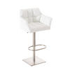 BARHOCKER Sihar Kunstleder Weiß Silber - Weiß, Leder/Metall (64/88/45cm) - DELUKE