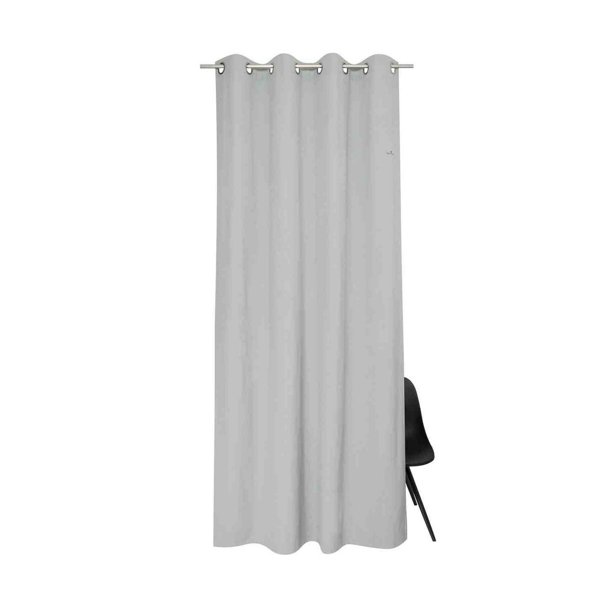 BLICKDICHTER ÖSENVORHANG Dove Signature - Hellgrau, Textil (140/0.5/245cm) - Tom Tailor