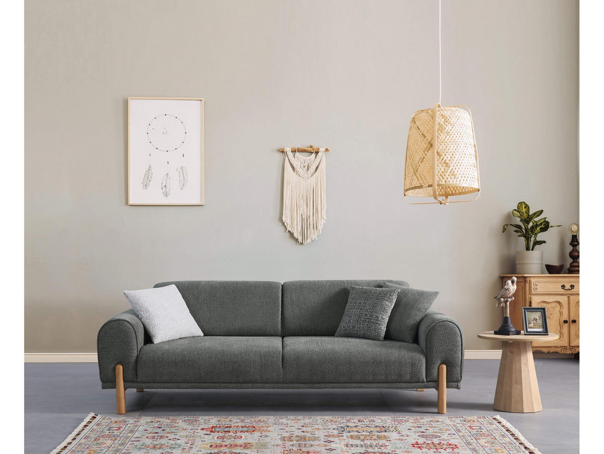 2 Sitzer SOFA Adonis Webstoff Graugrün - Salbeigrün, Holz/Textil (185/81/93cm)