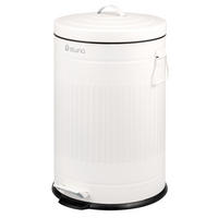 ABFALLEIMER Treteimer VINTAGE, 20 Liter, aus Metall, weiß - Weiß, Metall (30.5/47.5/38cm) - eluno