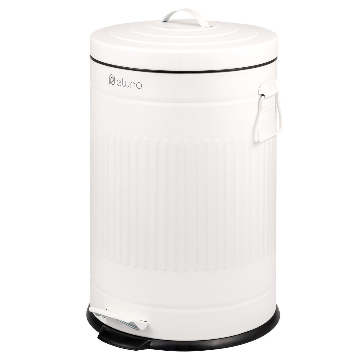 ABFALLEIMER Treteimer VINTAGE, 20 Liter, aus Metall, weiß - Weiß, Metall (30.5/47.5/38cm) - eluno