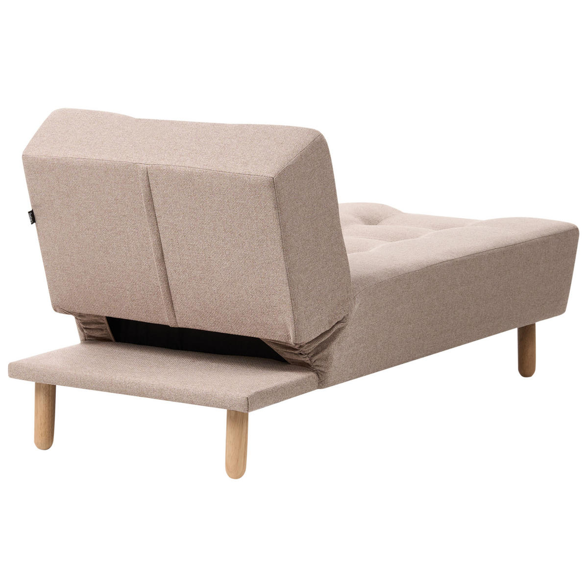 CHAISELONGUE Stoff Beige Alsten - Beige/Braun, Textil (163/80/75cm) - Beliani