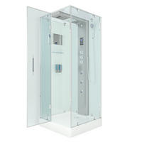 DAMPFDUSCHE Duschkabine D38-10L3-EC Weiß 90x90 - Weiß, Glas/Kunststoff (90/90/218cm) - AcquaVapore by Sandra Jentho