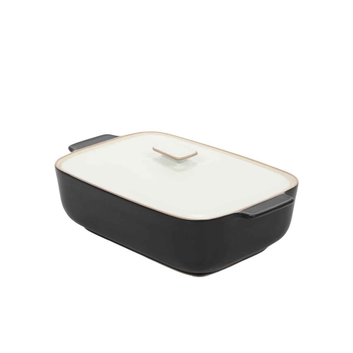 AUFLAUFFORM mit Deckel 31/18 cm - Schwarz, Keramik (31/11.5/18cm)