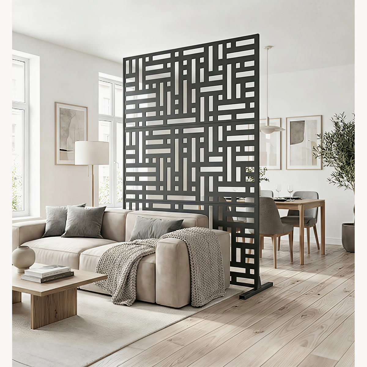 DĚLÍCÍ STĚNA Bernalda - antracitová, kov (120/180cm) - casa.pro