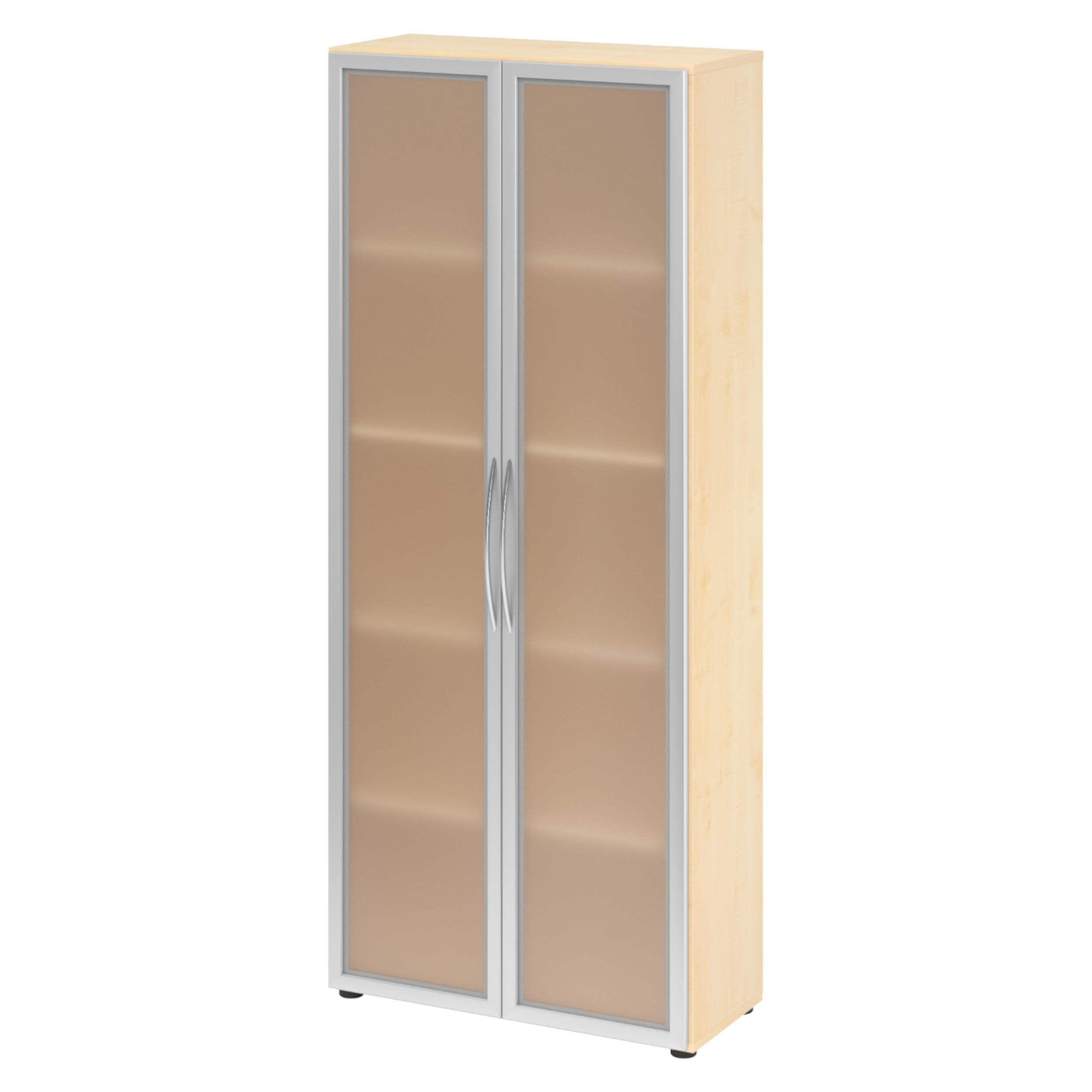 AKTENSCHRANK - 5 Ordnerhöhen 35/80/188 cm in Ahornfarben/Milchglaß - Ahornfarben, Holzwerkstoff (80/188/35cm) - bümö