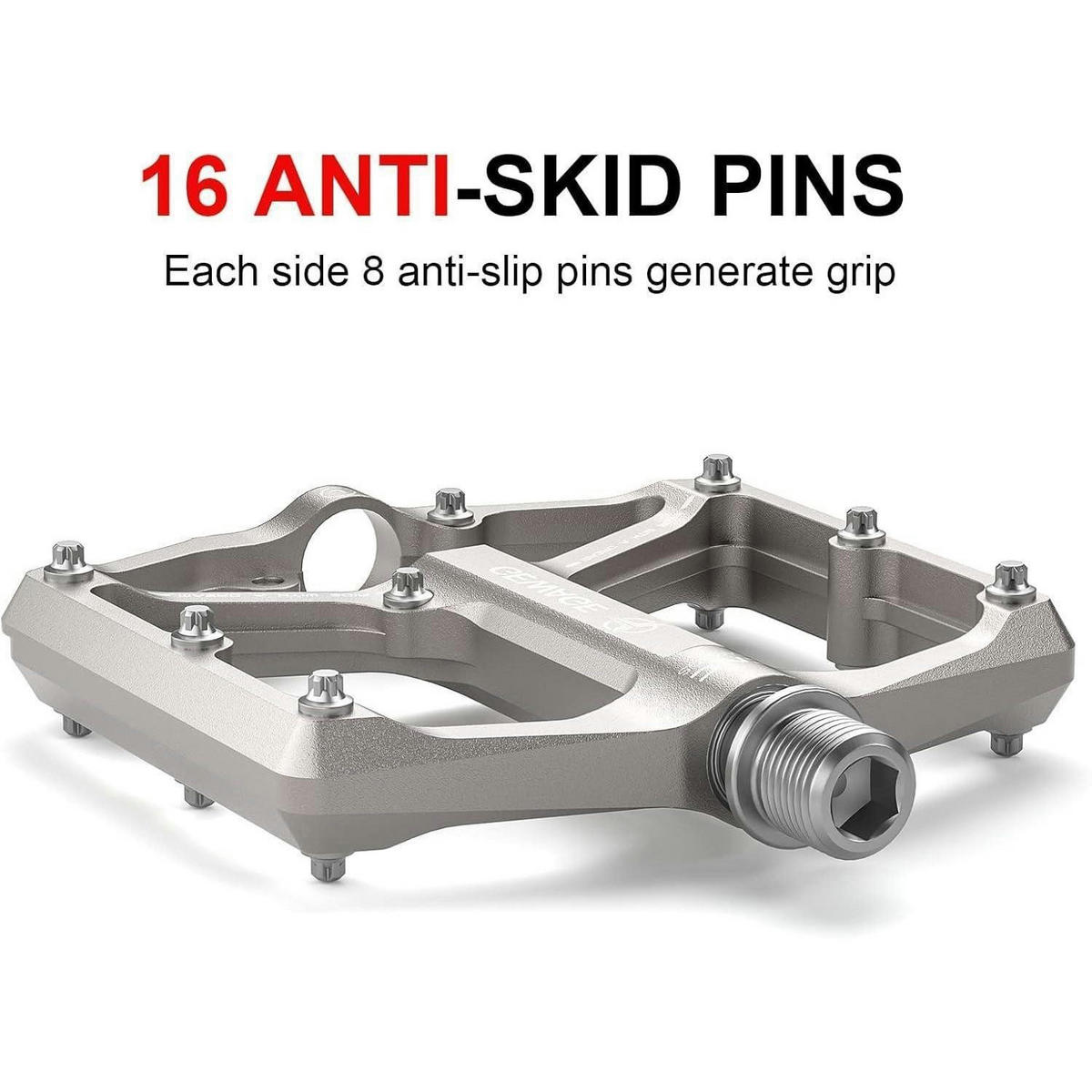 FAHRRADPEDALE Rennrad/Mountainbike Aluminiumlegierung Silber 9/16 Zoll - Silberfarben, Metall (10/1.4/10.4cm)