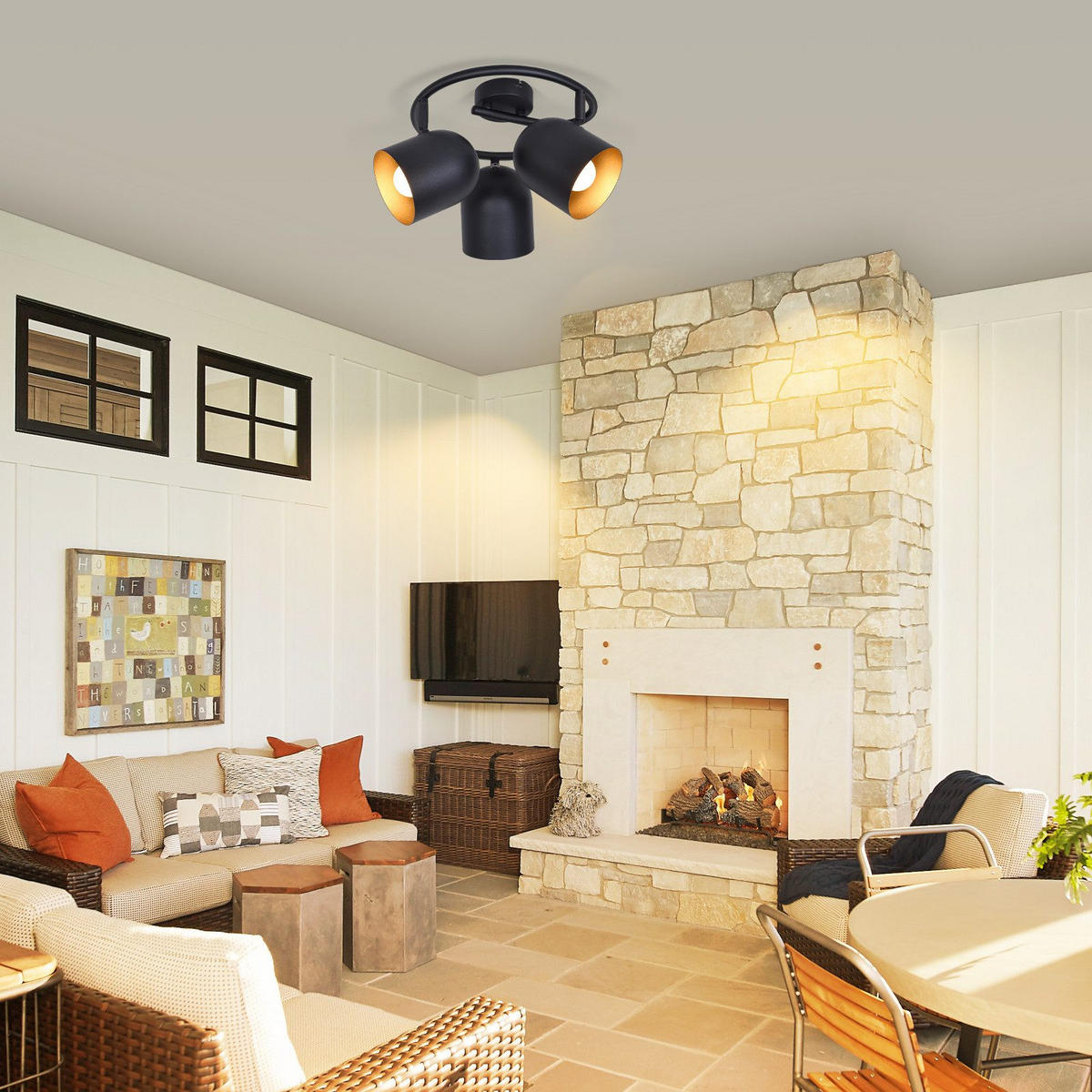 STRAHLER Gera 3-flammig 25/25/21 cm - Schwarz, Metall (25/25/21cm) - Nettlife