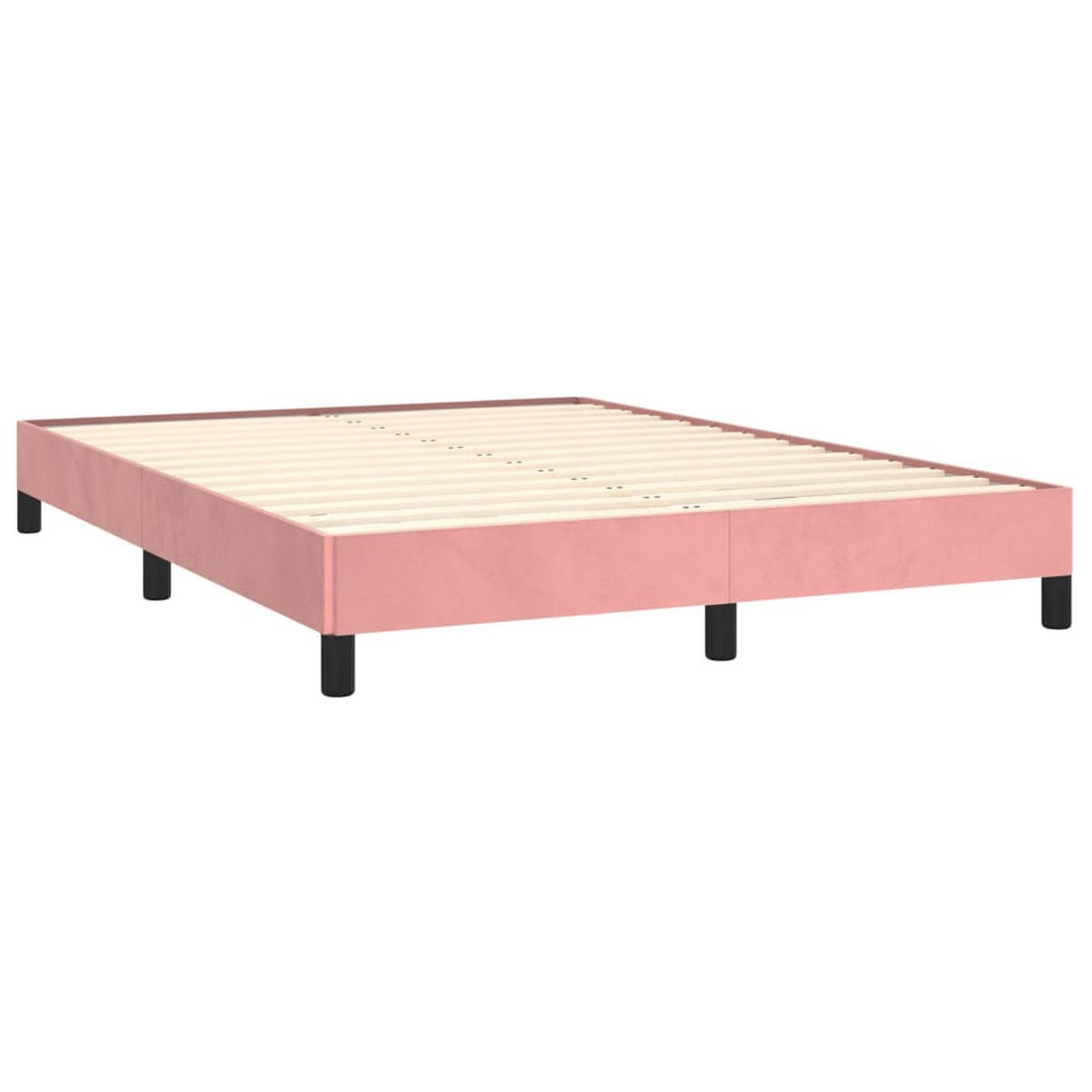 BETTGESTELL Rosa 140/200 Cm Samt - Rosa, Textil (140/200cm) - vidaXL