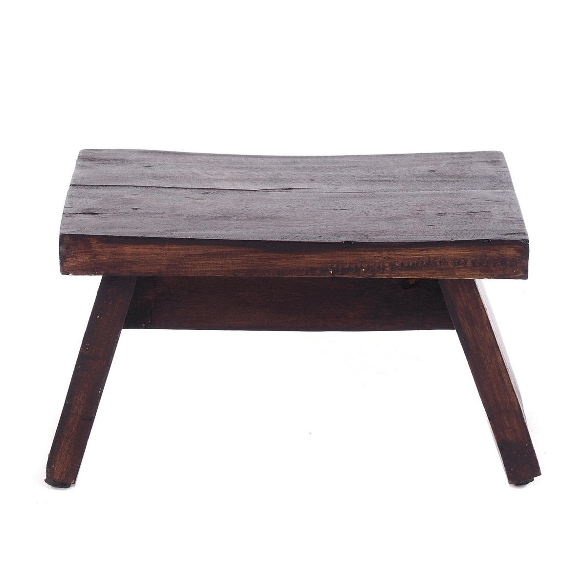 FUSSHOCKER SCHEMEL Recyclingholz massiv 03 dunkelbraun - Dunkelbraun, Holz (29/18/19cm) - DESIGN DELIGHTS