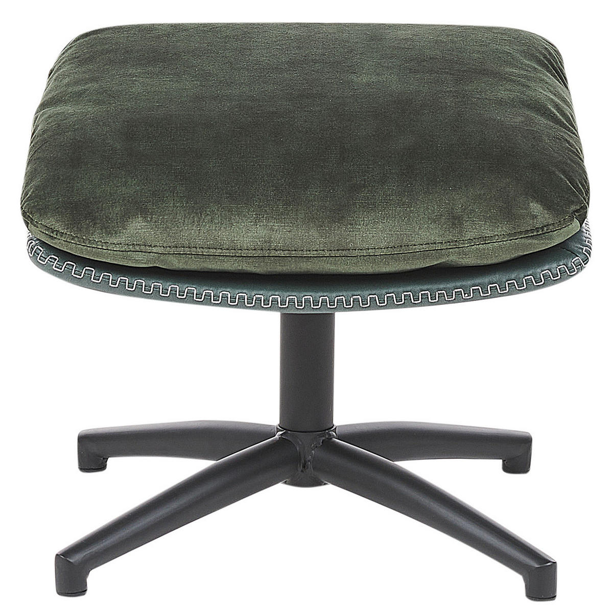 STUHL mit Fußhocker Dunkelgrün Eide - Schwarz/Grün, Textil (78/100/87cm) - Beliani