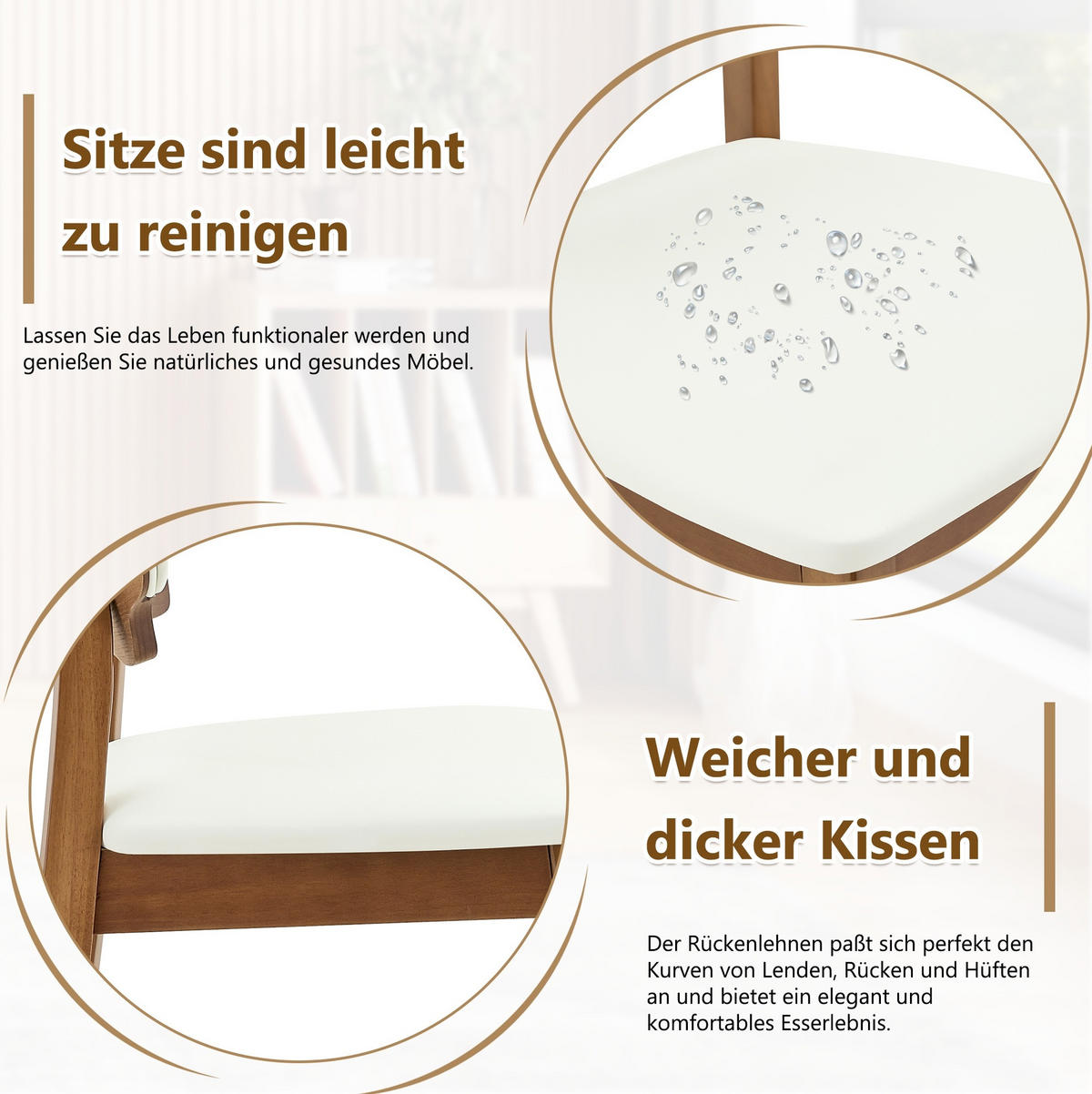 ESSZIMMERSTUHL 2er-Set Schmetterlingsrückenlehne Weiß - Weiß, Holz (43/87.5/51cm) - Meubliv