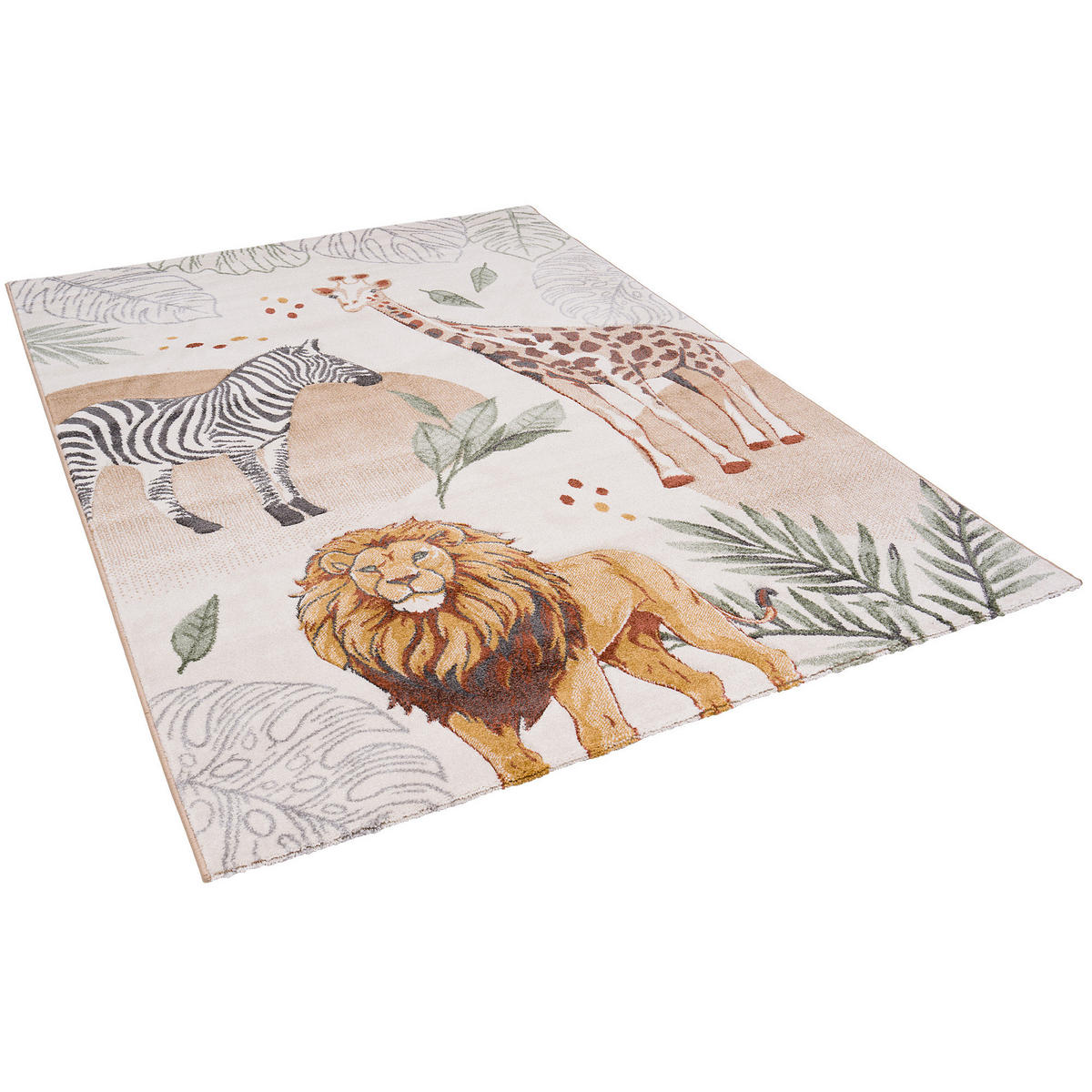 KINDER TEPPICH MAUI KIDS GIRAFFE ZEBRA LÖWE - Multicolor, Textil (120/170cm) - Pergamon