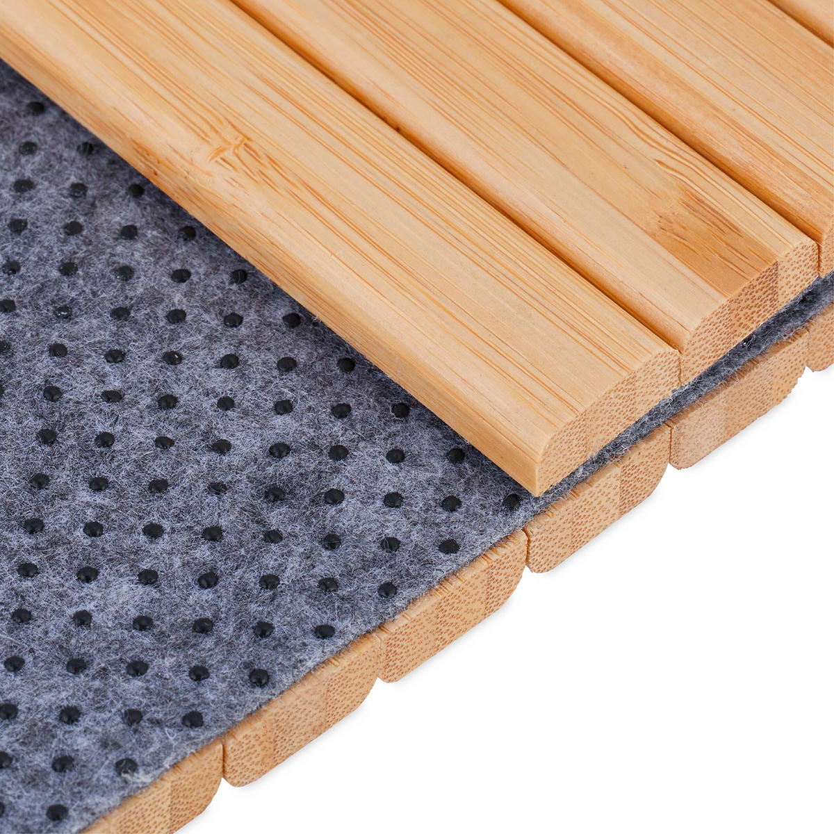 SOFFBRICKA Natur bambu för armstöd 42x34 cm vikbar halkskydd - Multicolor, Trä/Textil (42/1/34cm) - Relaxdays