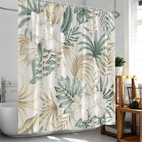 DUSCHVORHANG tropisch Palme Grün Polyester wasserdicht mit Haken fürs Badezimmer - Multicolor, Textil (180/200cm) - MCBOSON