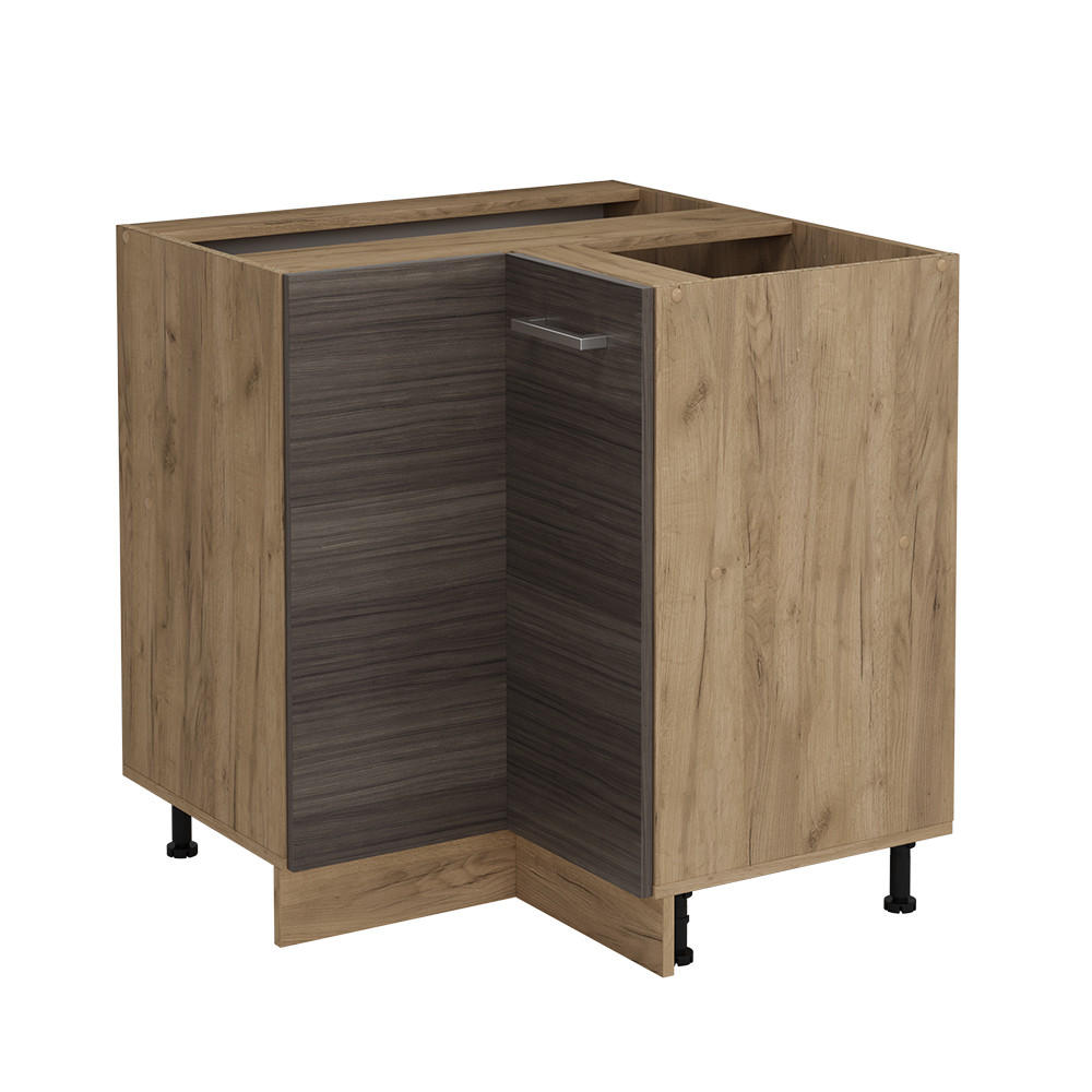 ROHOVÁ SKŘÍŇKA R-Line Ušlechtilá šedá - šedá/medově dubová, kompozitní dřevo (75.6/81.6/46cm) - Vicco