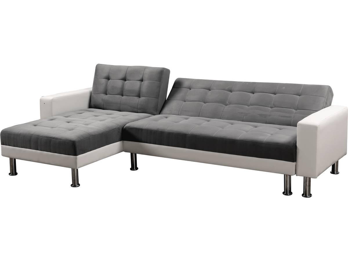 ECKSCHLAFSOFA Theo Grau/Weiß - Hellgrau, Textil (260/144cm) - Habitat Garten