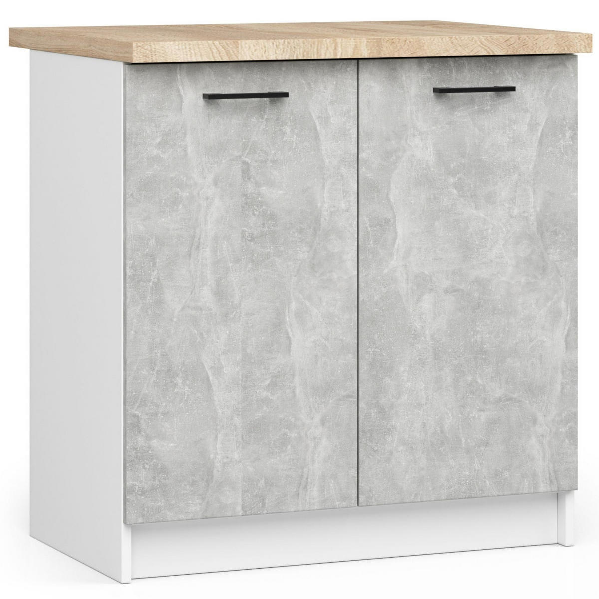 UNTERSCHRANK Weiß, Beton 85/80/46 - Weiß, Holzwerkstoff (80/85/46cm) - RAUMHIRSCH FURNITURE