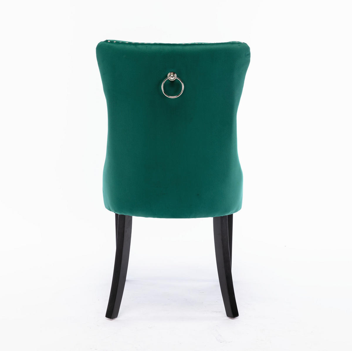 STUHL 2er-Set mit hoher Rückenlehne Samt Green - Grün, Metall (50/95/65cm) - Meubliv